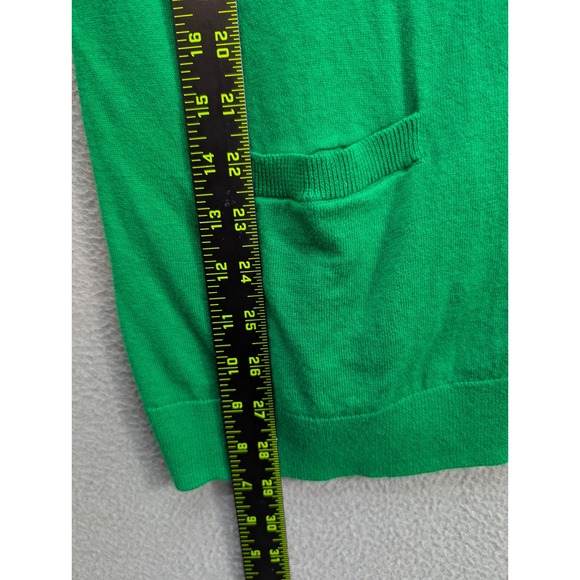 Gap Cardigan Sweater Women's Size M Green Cotton Silk Blend V Neck Pockets Cozy - Picture 6 of 11
